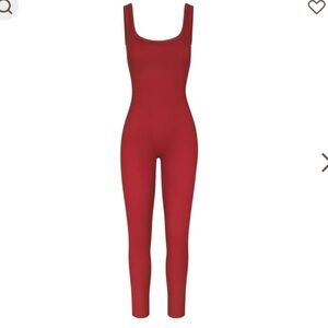 NWT Skims COTTON RIB TANK CATSUIT | BRICK